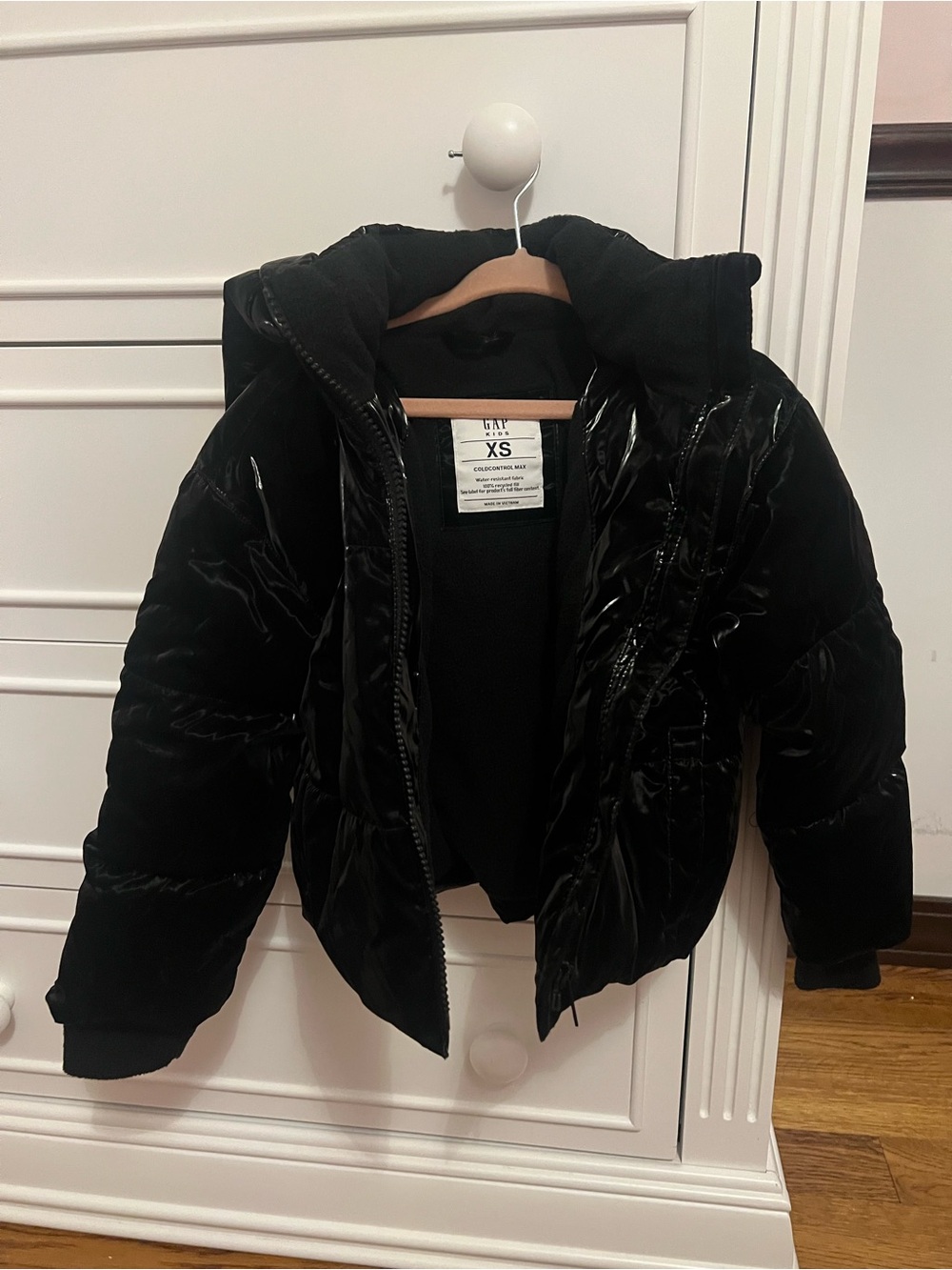 GAP Black Kids Quilted Puffer Jacket with Hood Toddler Size XS